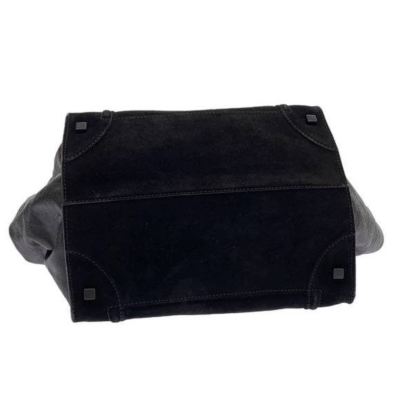 Celine Luggage Small Square Phantom Suede Leather Tote Bag Black - Picture 4 of 13